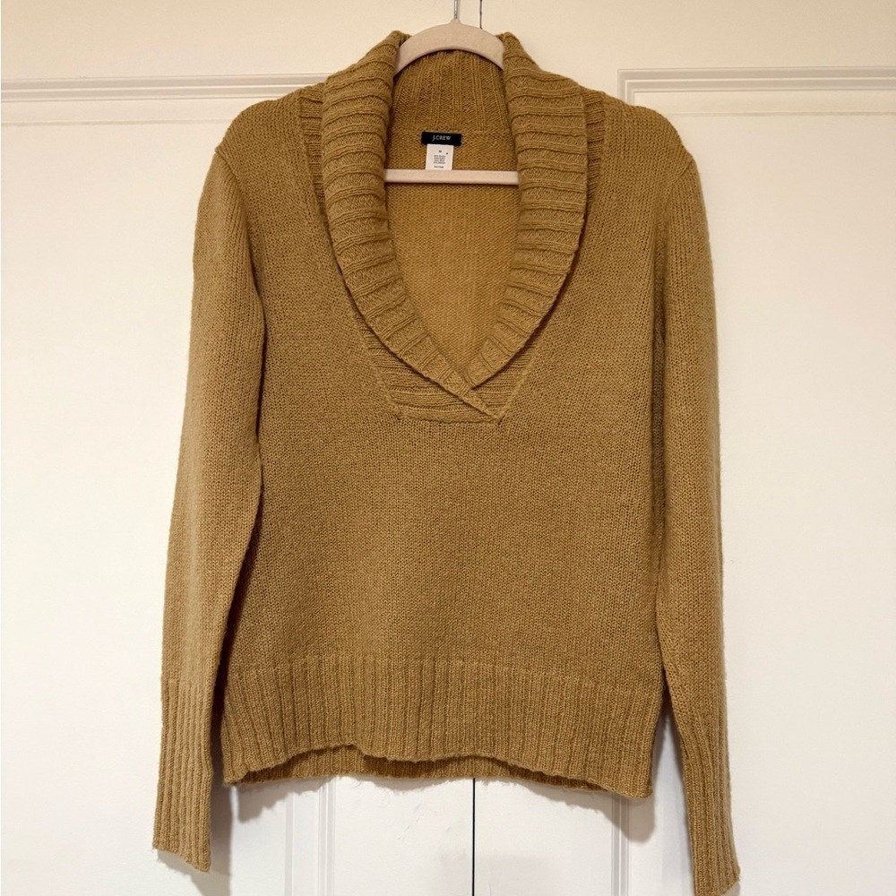J. Crew Camel Cowl Neck Sweater lightweight sz M